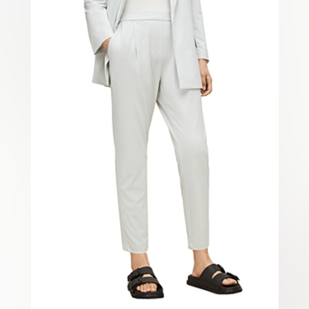 Allsaints Aleida Jersey Trouser Pants Mint Green Career Travel Office sz 12 NWT